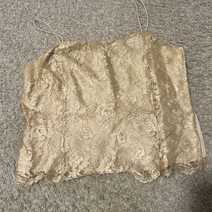 Ann Taylor Lace Camisole in Gold